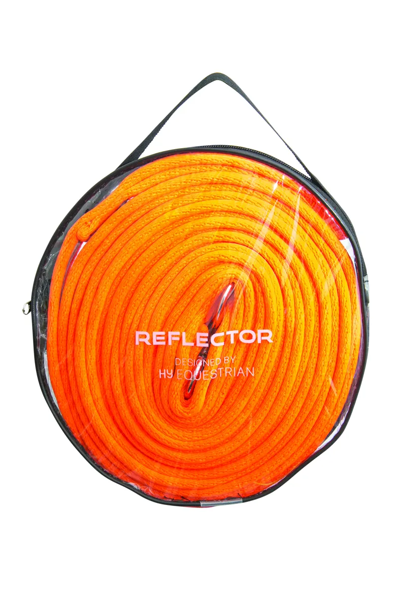 Hy Equestrian Reflector Lunge Rein - Orange-1